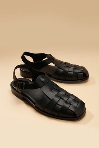 Dép sandal đen đan - DAD005D