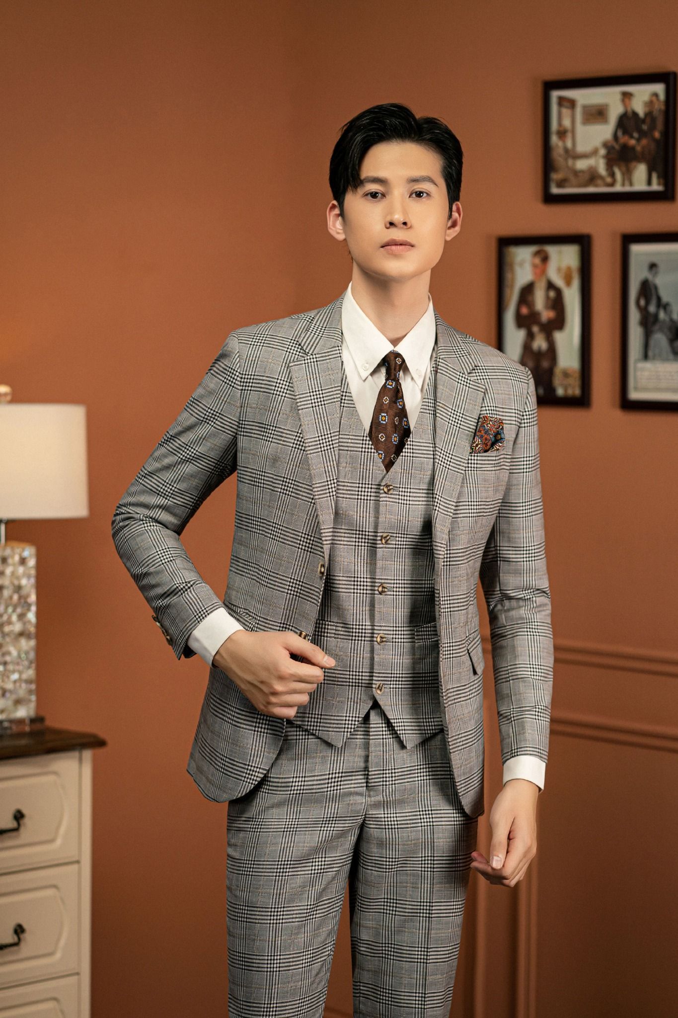 Áo Vest Adam Ghi Kẻ Đen - Avlh67