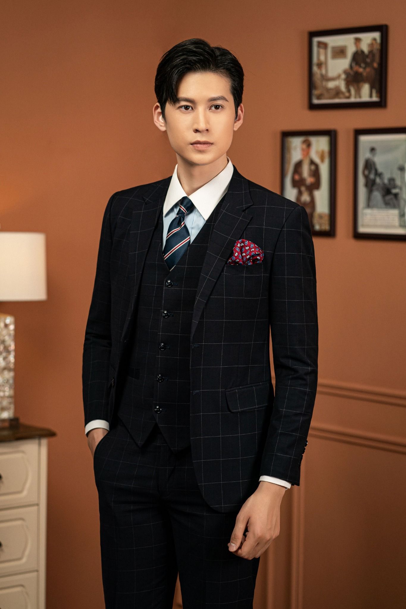Áo Vest Adam Xanh Tím Than Kẻ Ô - Av245