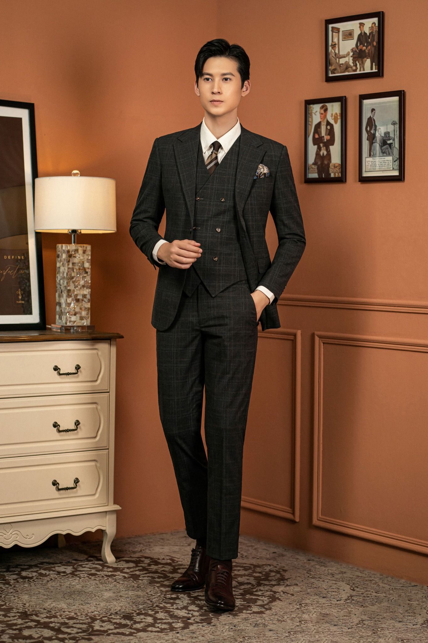 Áo Vest Adam Ghi Kẻ Chìm - Avlh69
