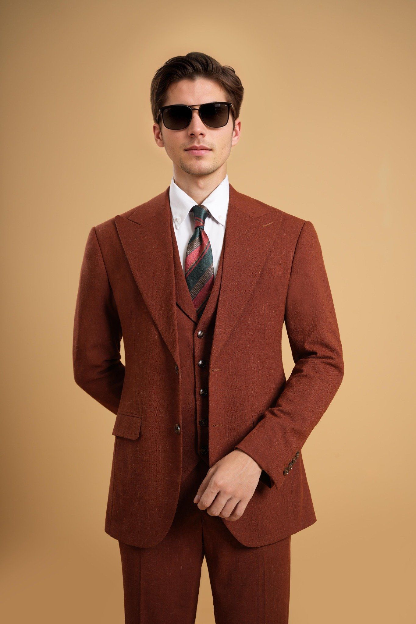 Áo vest nâu gạch - AV380