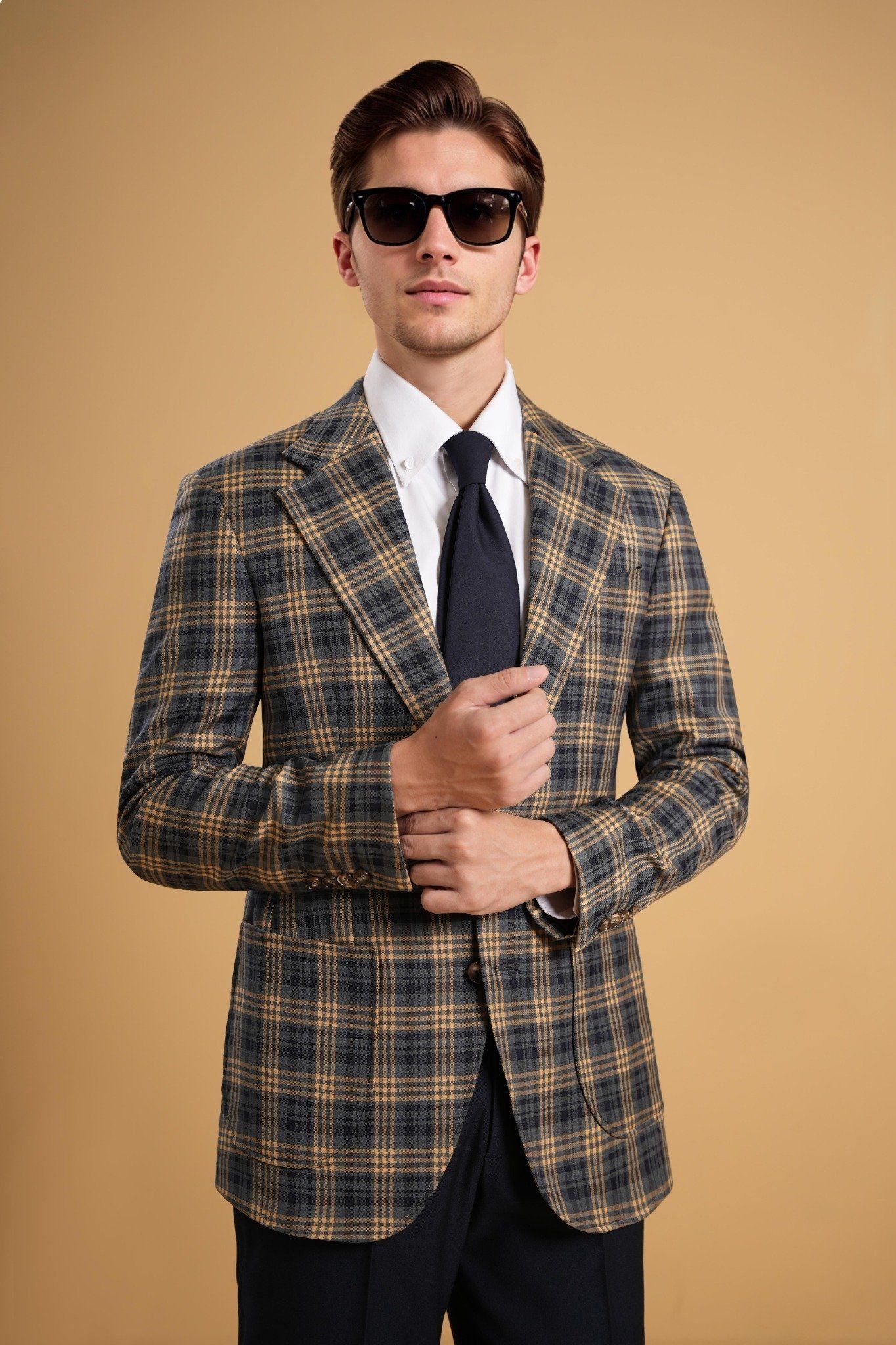 Áo vest kẻ vàng đen - AV352