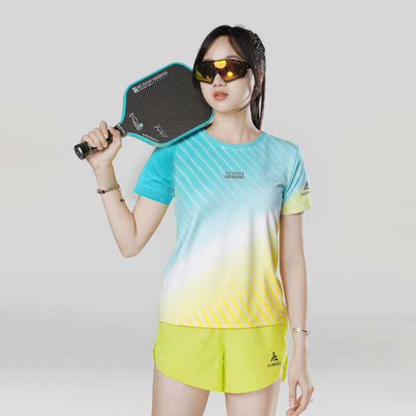  Áo thun thể thao chạy bộ SỌC VÀNG XANH thấm hút siêu nhẹ Across 