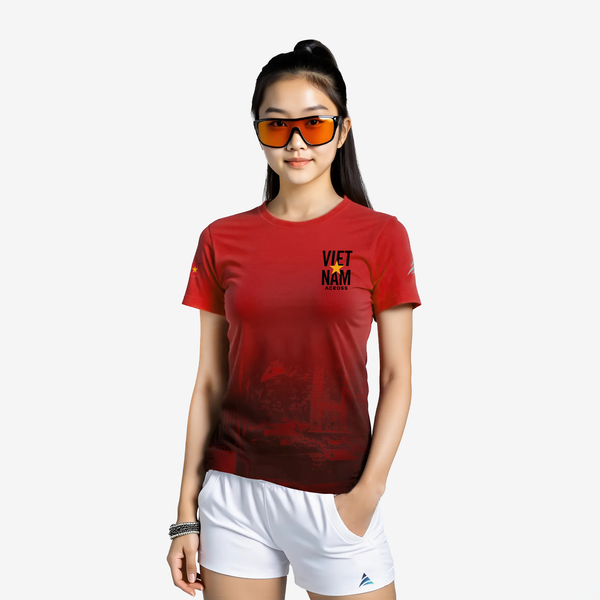  Áo thun thể thao chạy bộ VIỆT NAM Nữ thấm hút siêu nhẹ Across 
