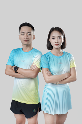  Áo thun thể thao chạy bộ SỌC VÀNG XANH thấm hút siêu nhẹ Across 