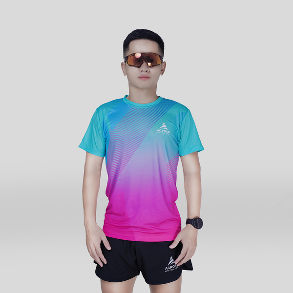  Áo thun thể thao chạy bộ LIGHT TO SHINE NAM TÍM XANH thấm hút siêu nhẹ Across 