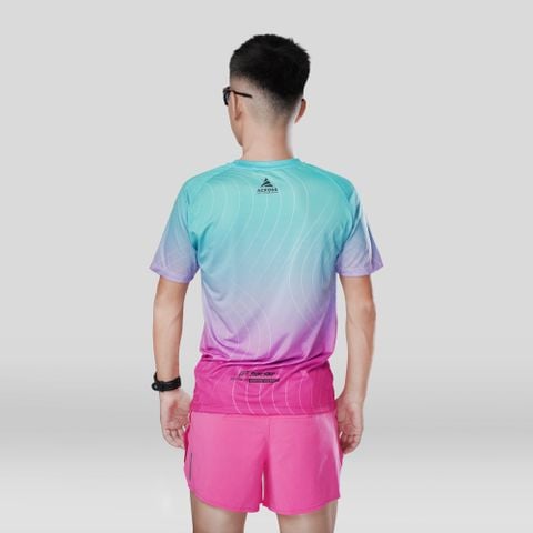  Áo thun thể thao chạy bộ THE SÓNG NAM XANH TÍM thấm hút siêu nhẹ Across 