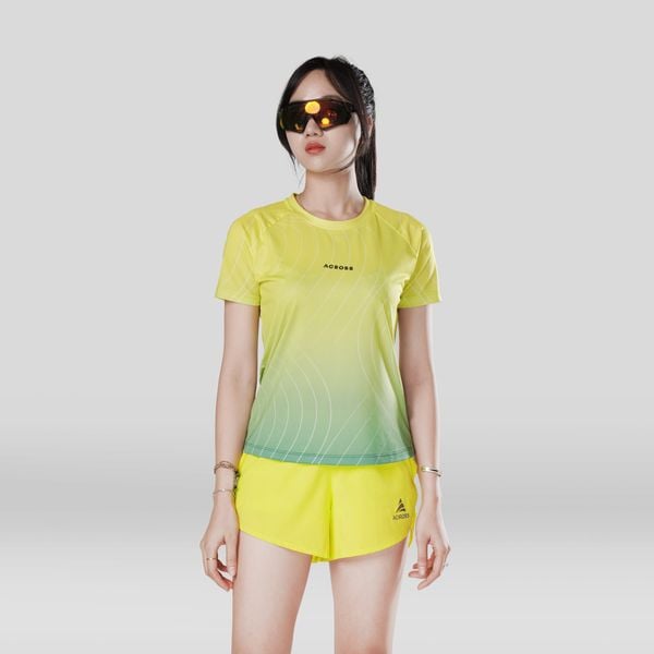  Áo thun thể thao chạy bộ THE SÓNG NỮ XANH LÁ thấm hút siêu nhẹ Across 