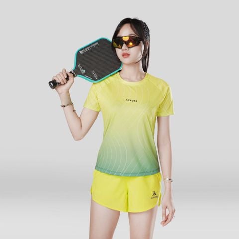  Áo thun thể thao chạy bộ THE SÓNG NỮ XANH LÁ thấm hút siêu nhẹ Across 
