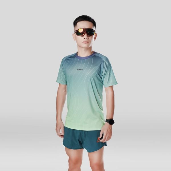  Áo thun thể thao chạy bộ THE SÓNG NAM XANH thấm hút siêu nhẹ Across 