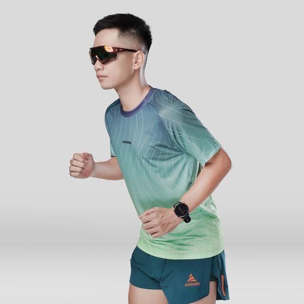  Áo thun thể thao chạy bộ THE SÓNG NAM XANH thấm hút siêu nhẹ Across 