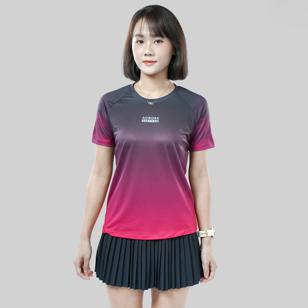  Áo thun thể thao chạy bộ The Hill Đỏ thấm hút siêu nhẹ Across 