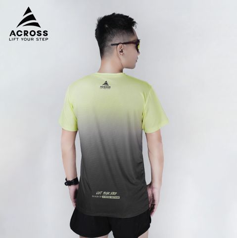  Áo thun thể thao chạy bộ LIGHT TO SHINE NAM XANH ĐEN thấm hút siêu nhẹ Across 
