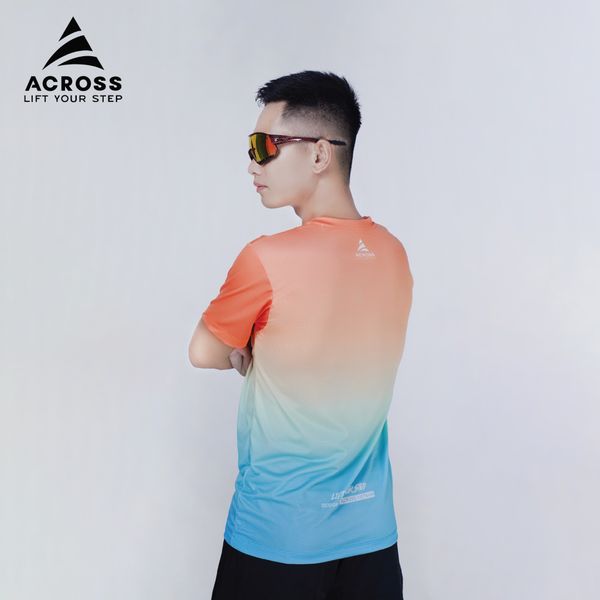  Áo thun thể thao chạy bộ LIGHT TO SHINE NAM CAM XANH thấm hút siêu nhẹ Across 