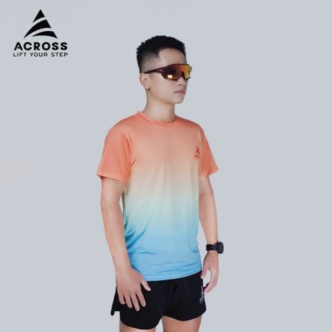  Áo thun thể thao chạy bộ LIGHT TO SHINE NAM CAM XANH thấm hút siêu nhẹ Across 