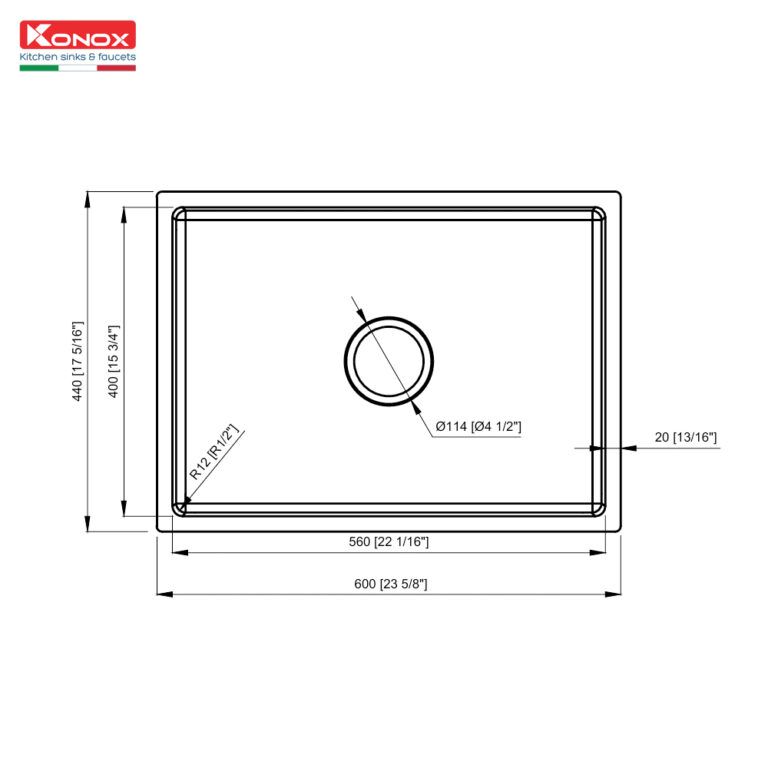 Chậu rửa bát 1 hố chống xước KN6044SU Dekor