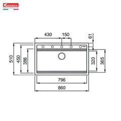 Chậu rửa bát đá Granite Sink Terra 860S Black