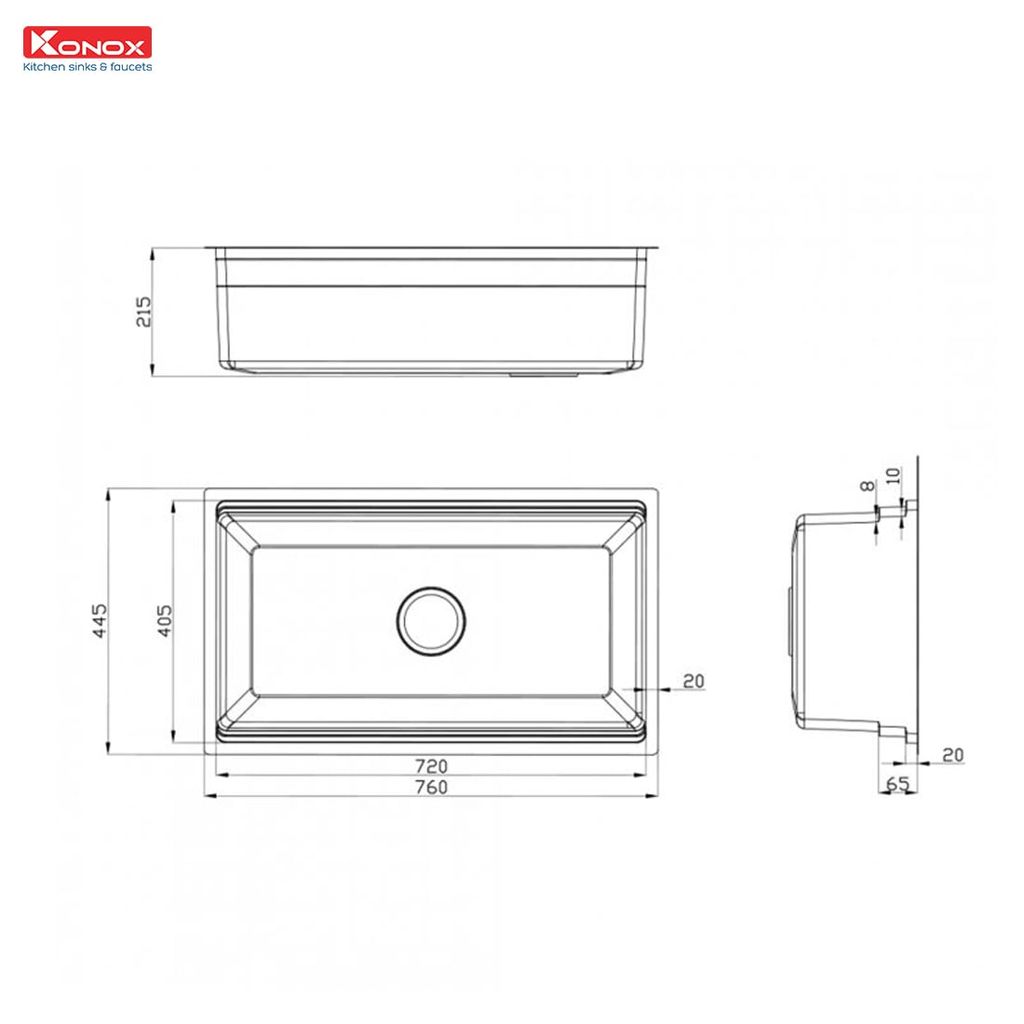 Chậu rửa bát chống xước Workstation Sink – Undermount Sink KN7644SU Dekor