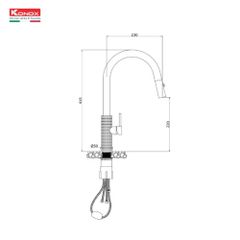 Vòi rửa bát dây rút Venice Gun Metal