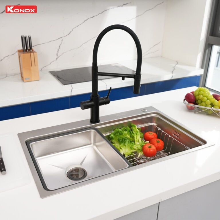 Chậu rửa bát 1 hố chống xước Workstation Sink KN8048TS Dekor