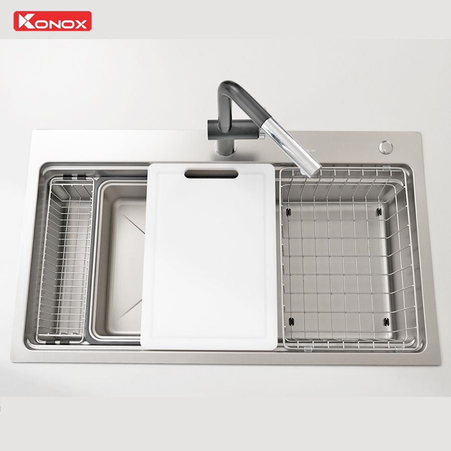 Chậu rửa bát 1 hố chống xước Workstation Sink KN8751TS Dekor