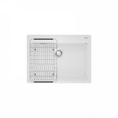 Chậu rửa bát Granite Sink Ruvita 680 – White Silver