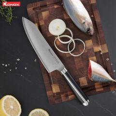 Dao thép Nhật Damascus Series Eiko Series 7″ Deba Knife