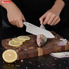 Dao thép Nhật Damascus Series Eiko Series 7″ Deba Knife