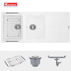 Chậu rửa bát Granite Sink Phoenix 1160 – White Silver
