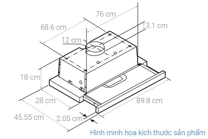 Máy Hút Mùi Âm Tủ Bosch DFT93AC50 Serie 4