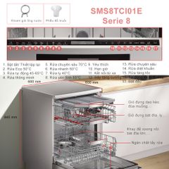 Máy Rửa Bát Độc Lập Bosch SMSTCI01E – Giải Pháp Hoàn Hảo Cho Bếp Hiện Đại