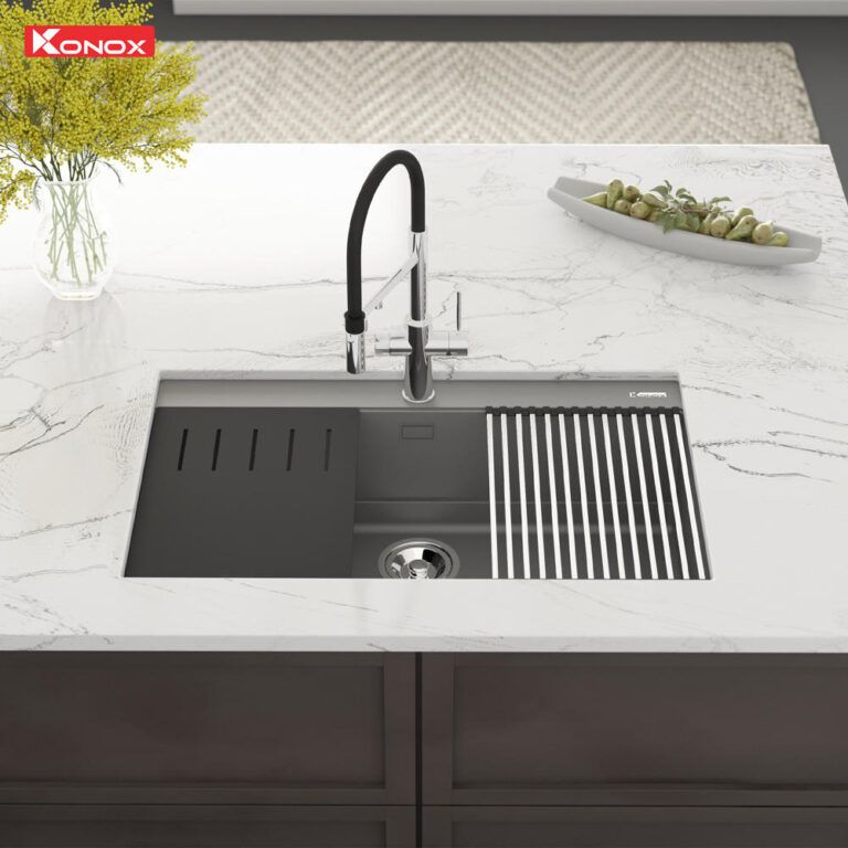 Chậu rửa bát đá Granite Sink Terra 860S Grey