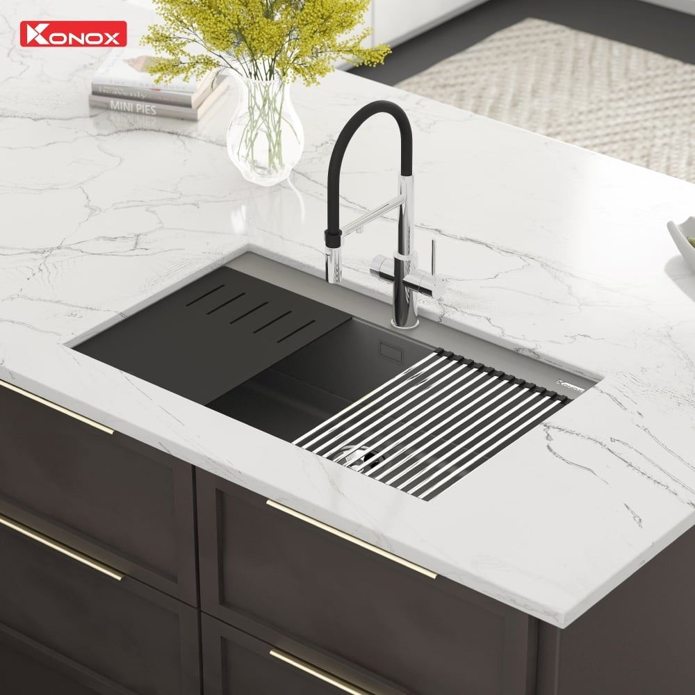 Chậu rửa bát đá Granite Sink Terra 790S Grey