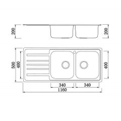 Chậu rửa bát European sink Artusi KS11650 1D – Bàn trái