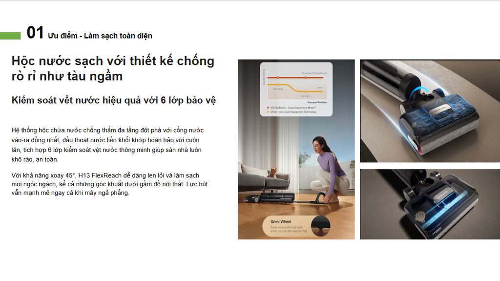 Máy hút bụi cầm tay H13 FlexReach - Dreame