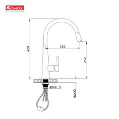 Vòi rửa bát dây rút KN1901B
