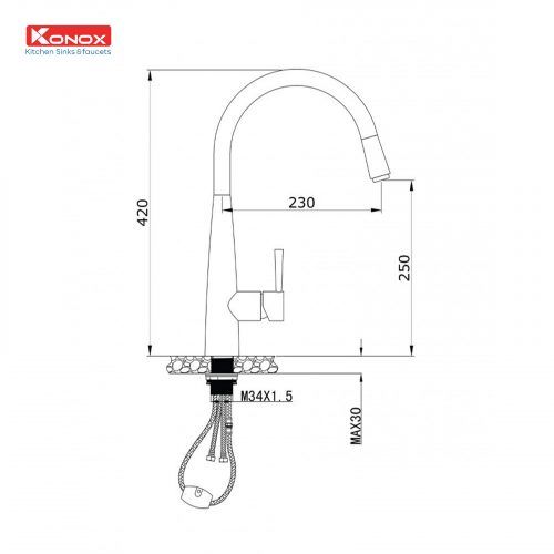 Vòi rửa bát dây rút KN1901C