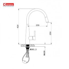 Vòi rửa bát dây rút KN1901C