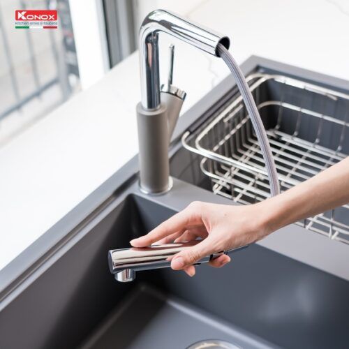 Vòi rửa bát dây rút Artan Grey