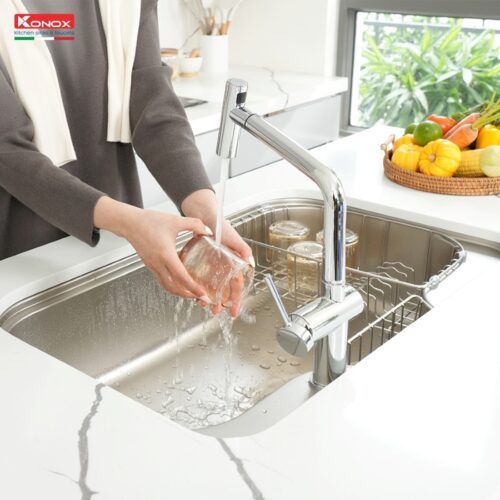 Vòi rửa bát dây rút Volta Chrome