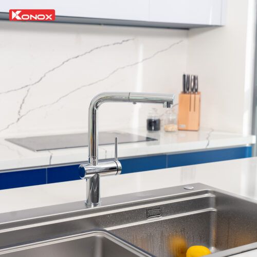 Vòi rửa bát dây rút Stream Chrome