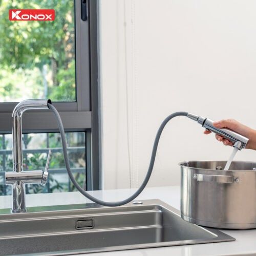 Vòi rửa bát dây rút Stream Chrome