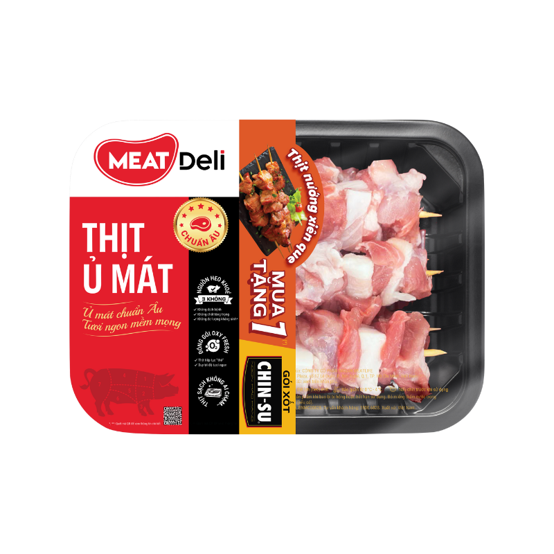  Thịt heo đặc biệt xiên que MEATDeli 550gr 