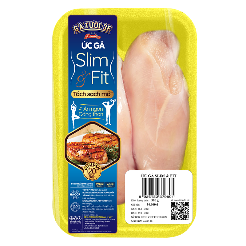  Ức gà Slim & Fit 3F 500gr 