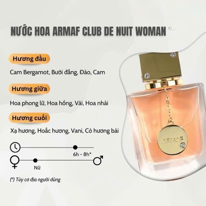 Aroma Beautiful Girl Ngọt Ngào Bản Dupe Lấy Cảm Hứng Từ Mùi Club De Nuit Women Nữ Tính, Quyến Rũ