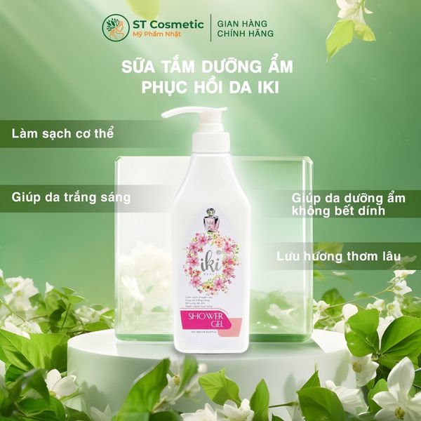 IKI - Sữa Tắm Làm Sạch, Giảm Mụn Lưng Hương Phấn 600ml