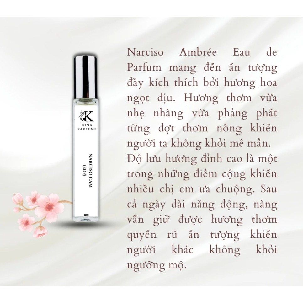 Nước hoa nữ chiết 10ml Narciso Ambree EDP hương hoa phấn nhẹ nhàng, sang trọng