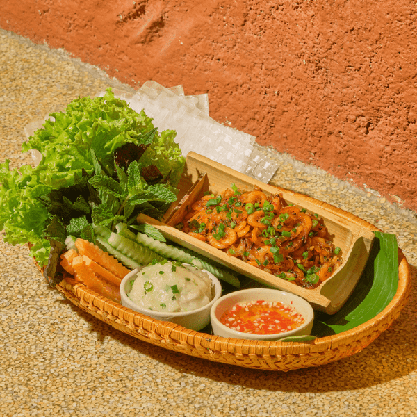  Tép Đồng Xào Mắm Cuốn Khoai Mì Quết 