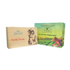 Hộp Trà Tân Cương Hộp Gỗ Thông TCX50 - 500gram Trà Sạch Tân Cương Xanh
