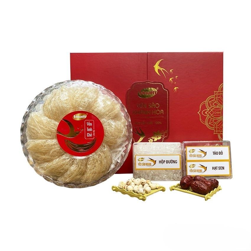 Bộ Qùa Tổ Yến Sào VinaRich Khánh Hoà Tinh Chế TC0 : 100g - Bộ Sen Vàng
